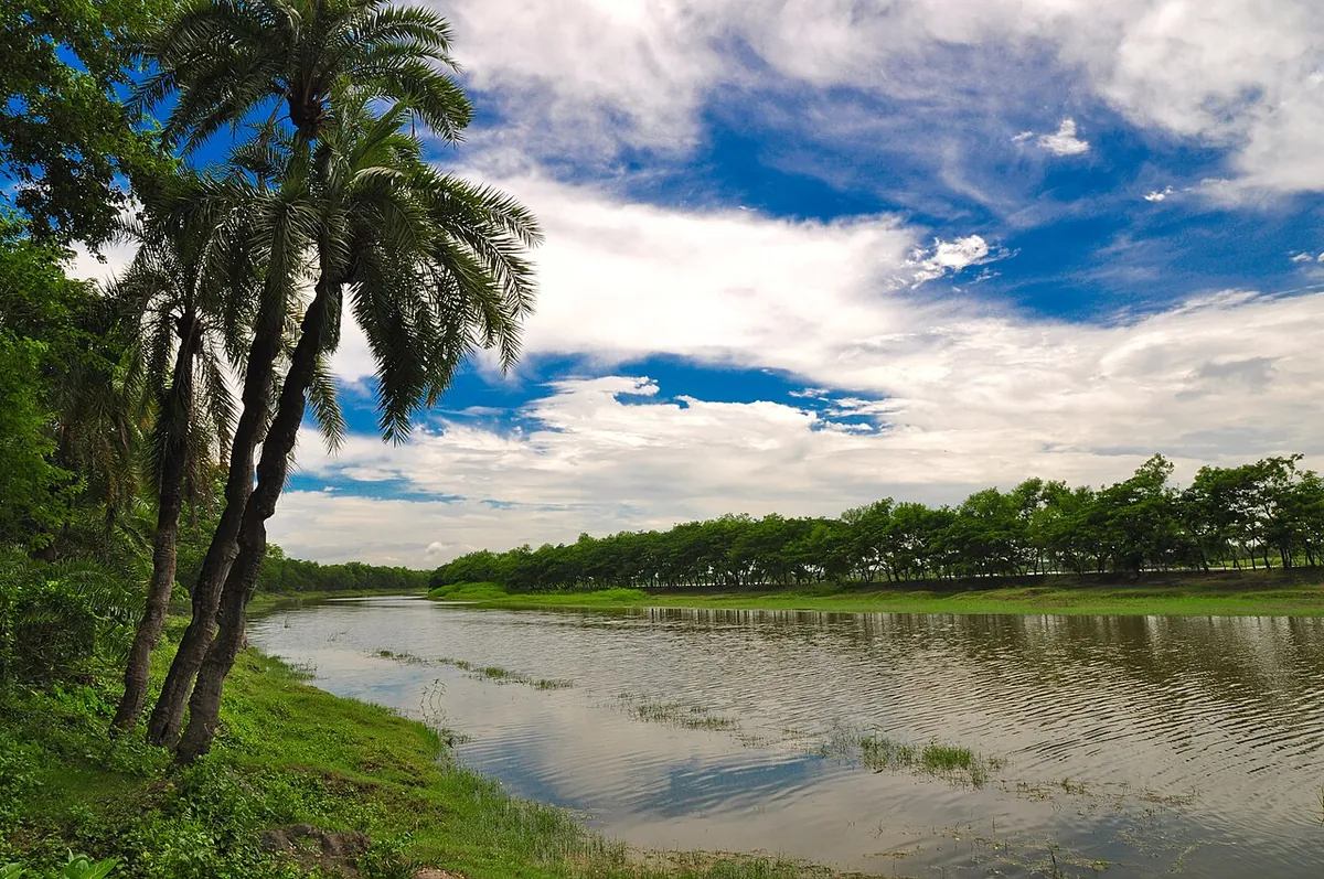 বাংলাদেশের একটি গ্রামীণ নদীর দৃশ্য